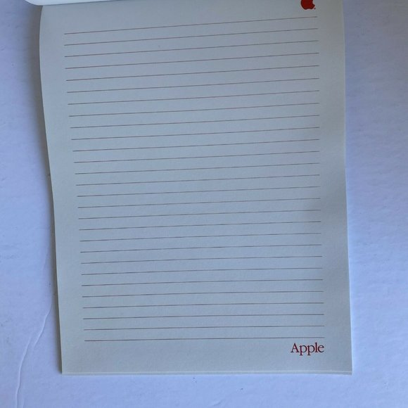 Vintage Apple Computer Co Notepad Lined Paper with Red Apple logo 42 sheets - Picture 2 of 3